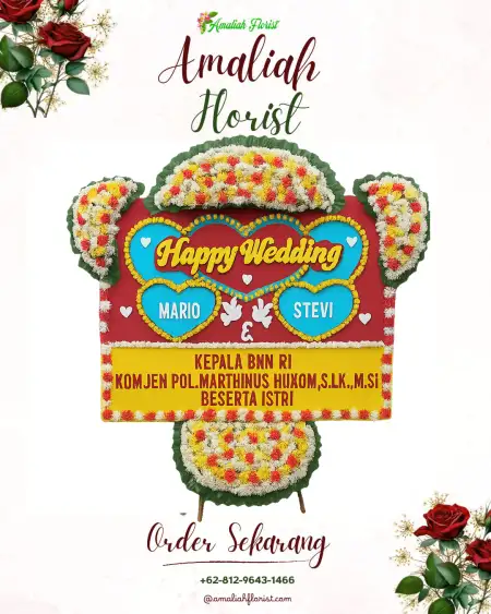 Papan Bunga Pernikahan Kejawaan Putih Tambak